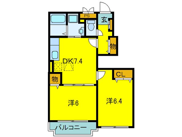 ウェスト　ロン　ヴィ－ヴルの物件間取画像